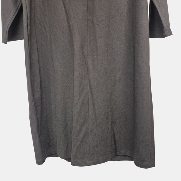 Chicos Womens Sz 2 (L/12) Black Bridget Diamond Dress Midi Diamond Cut Sleeves - Picture 7 of 13